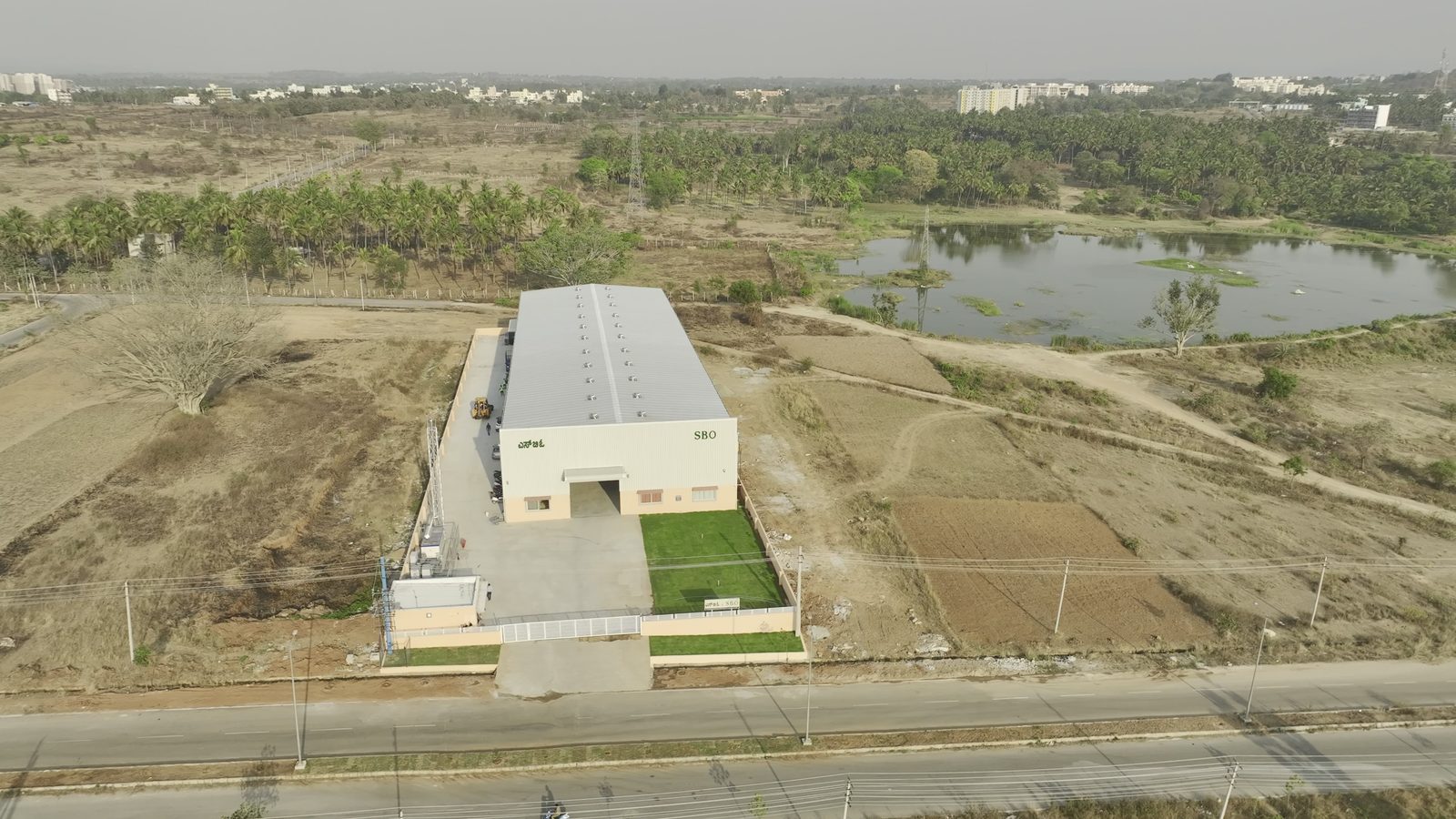 Aerial view of Shrestha Bio Organics manufacturing facility