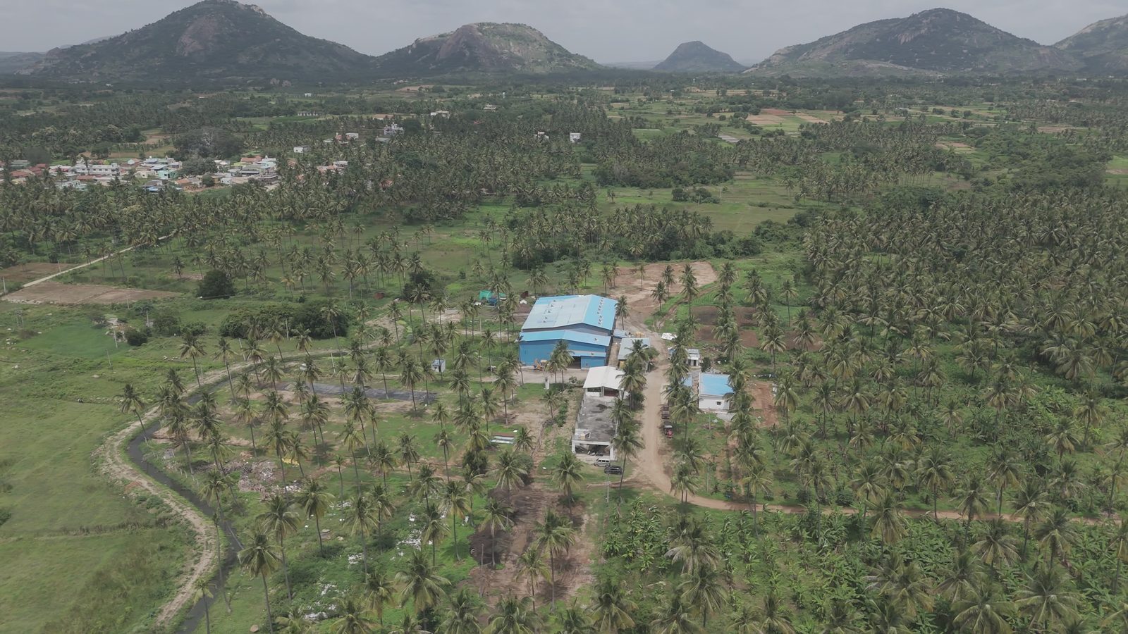 Aerial view of raw material sourcing site